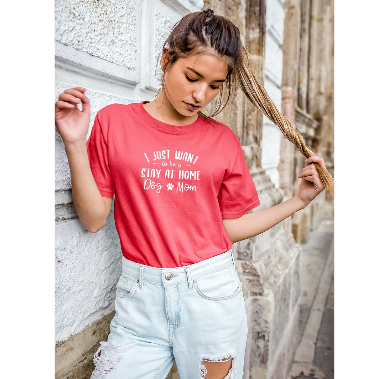 I Just Want To Be A Stay At Home Dog Mom-Dog Mama T shirt Gift For Dogs Lover Dog Mom Shirt -Dogs Mom Sweater - Dog Mom Gift -Dog Lover