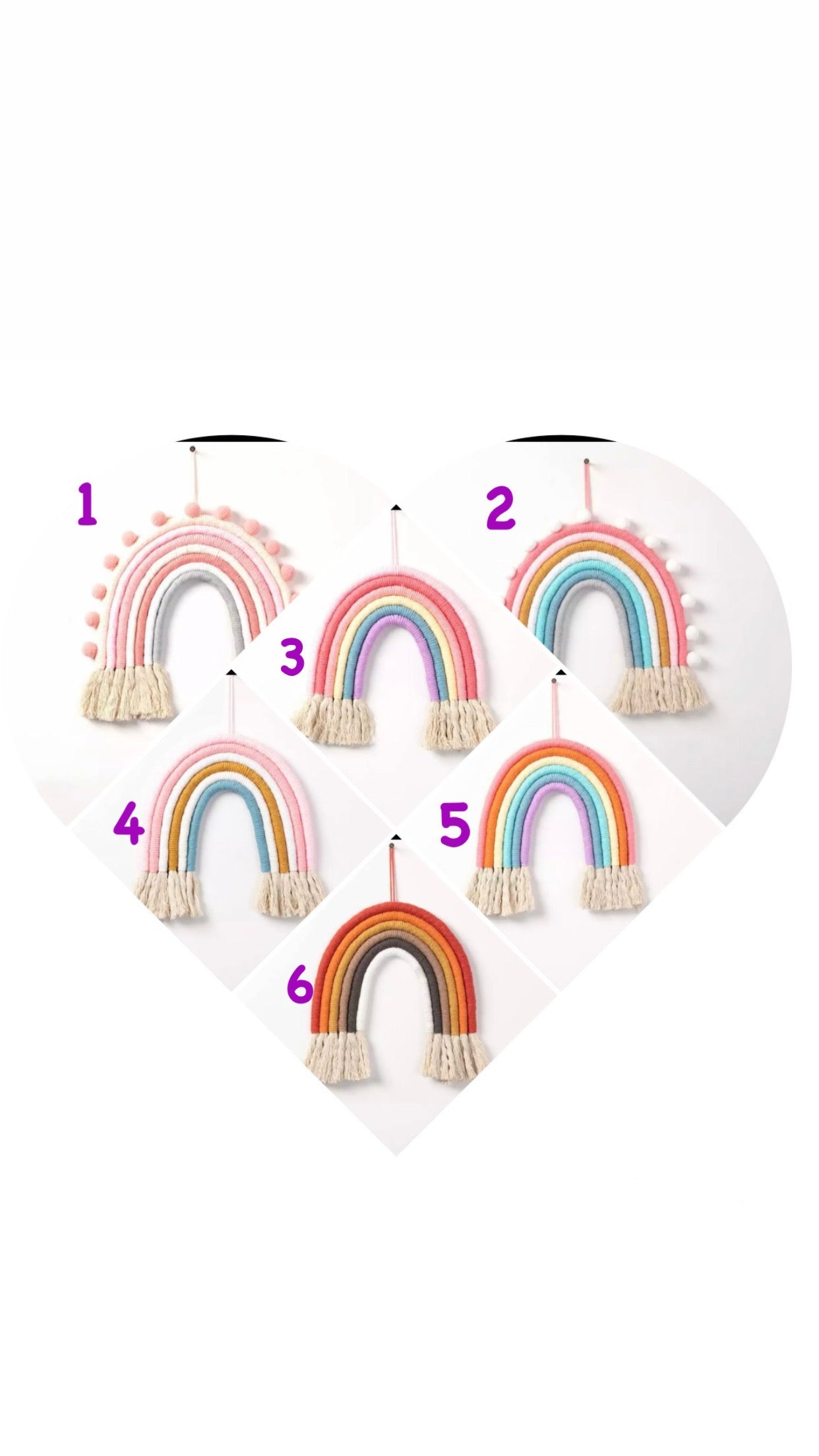 Different colors Handmade Rope Rainbow Wall Hanging / Nursery Decor / Baby Room Decor / Pets home/Nursery Wall Art