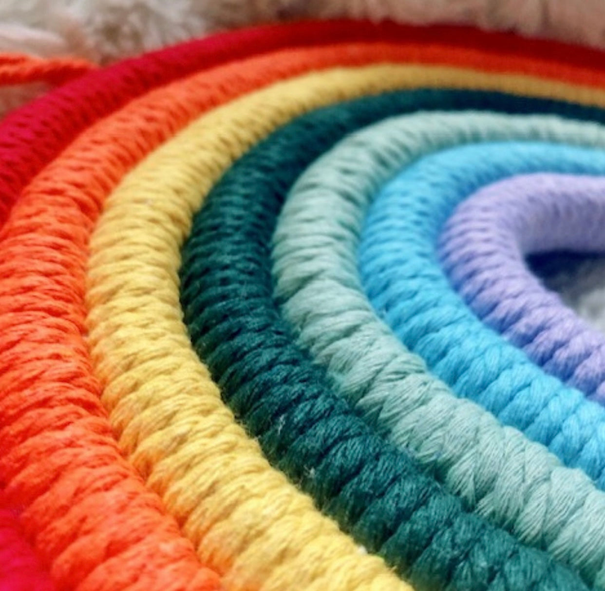 Different colors Handmade Rope Rainbow Wall Hanging / Nursery Decor / Baby Room Decor / Pets home/Nursery Wall Art