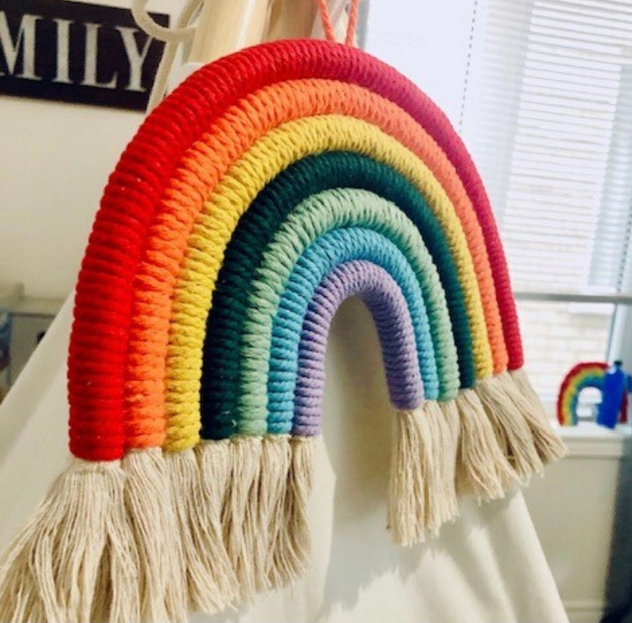 Different colors Handmade Rope Rainbow Wall Hanging / Nursery Decor / Baby Room Decor / Pets home/Nursery Wall Art