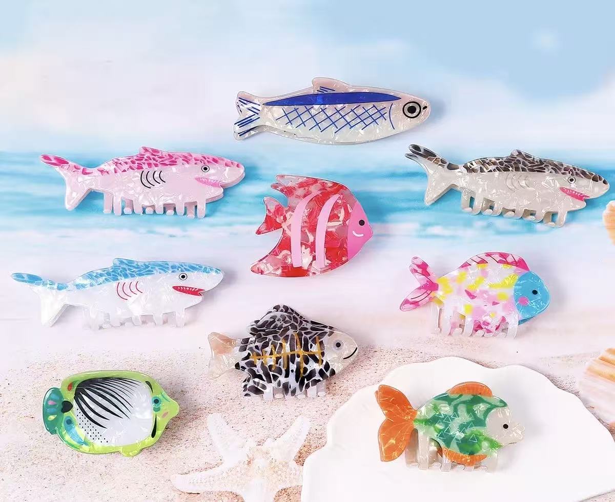 PAWSOME PETS NEW YORK Hand-painted OCEAN Claw Hair Clip | Eco-Friendly