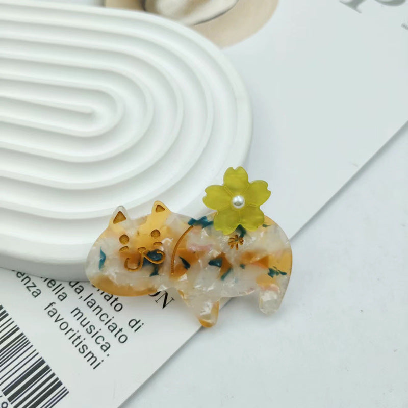 PAWSOME PETS NEW YORK Hand-painted Floral Cat Hair Clip all colors | Eco-Friendly