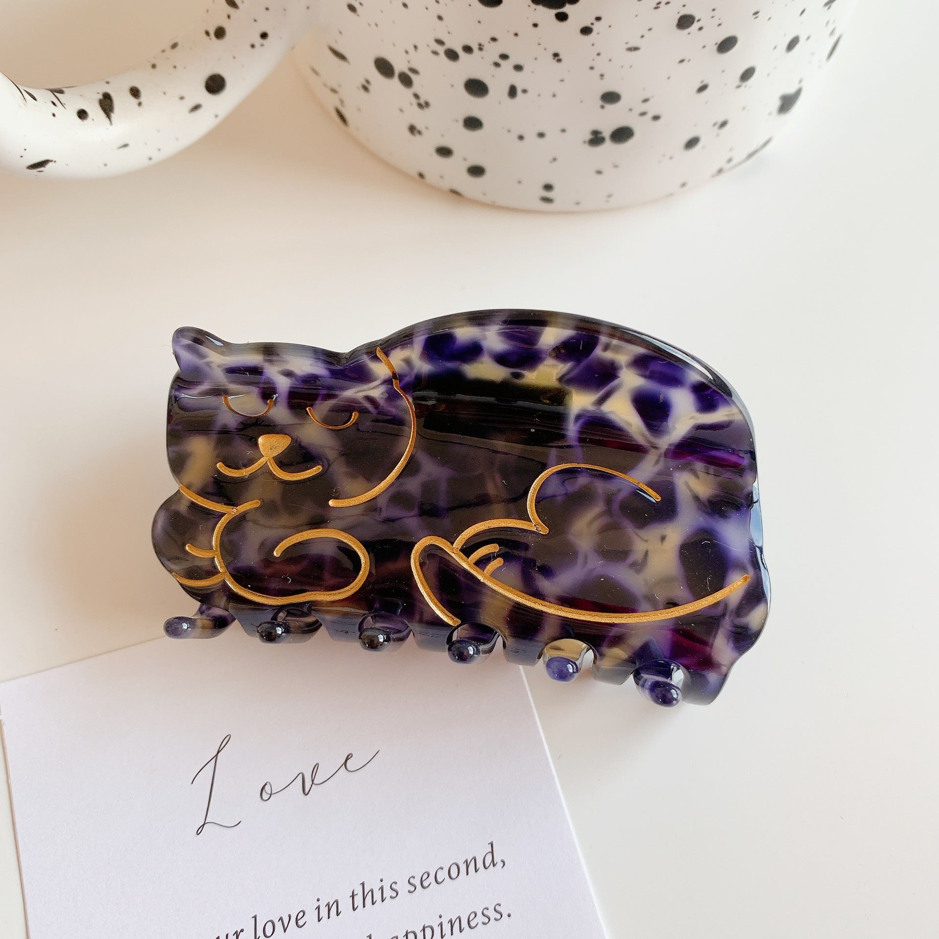 PAWSOME PETS NEW YORK Hand-painted Cat Breed Claw Hair Clip #3 | Eco-Friendly