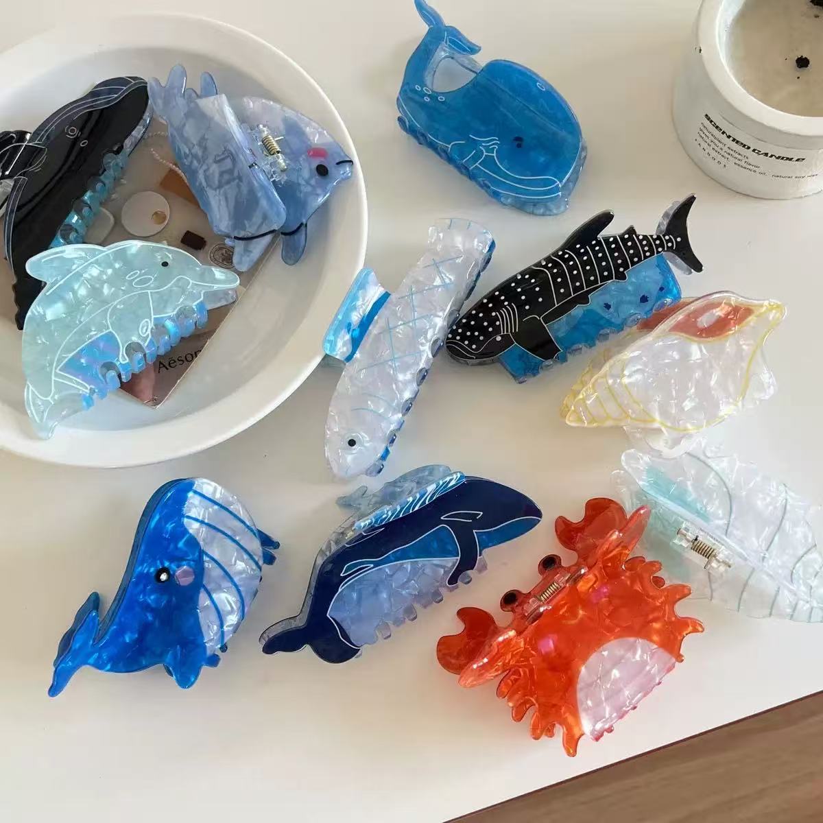 PAWSOME PETS NEW YORK Hand-painted OCEAN Claw Hair Clip | Eco-Friendly