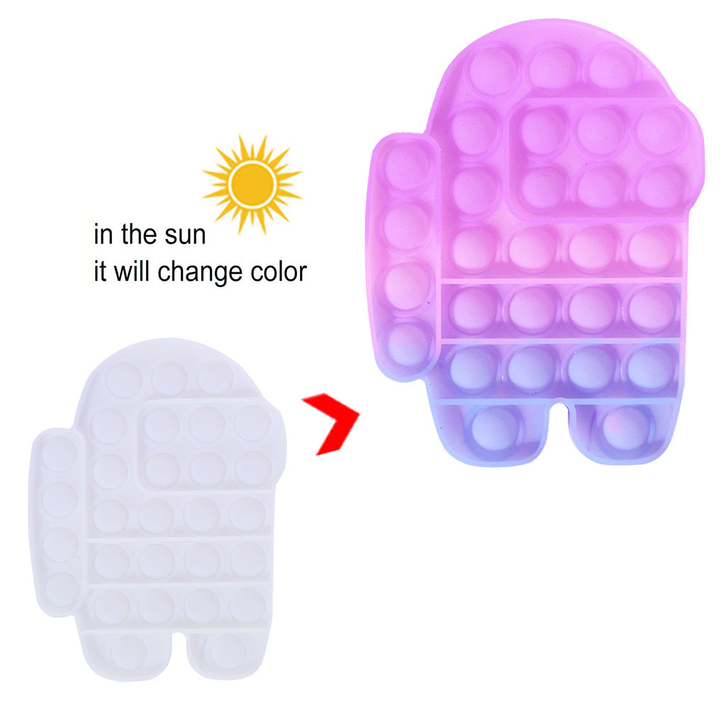 Change Color Under SUN Push Pop Fidget Sensory Toy-Purple Colection