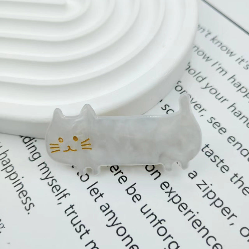 PAWSOME PETS NEW YORK Hand-painted Kitty Cat Hair Clip all colors | Eco-Friendly