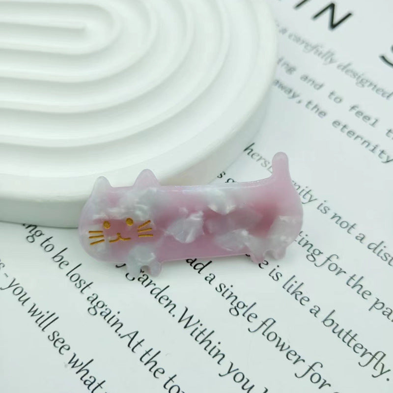 PAWSOME PETS NEW YORK Hand-painted Kitty Cat Hair Clip all colors | Eco-Friendly