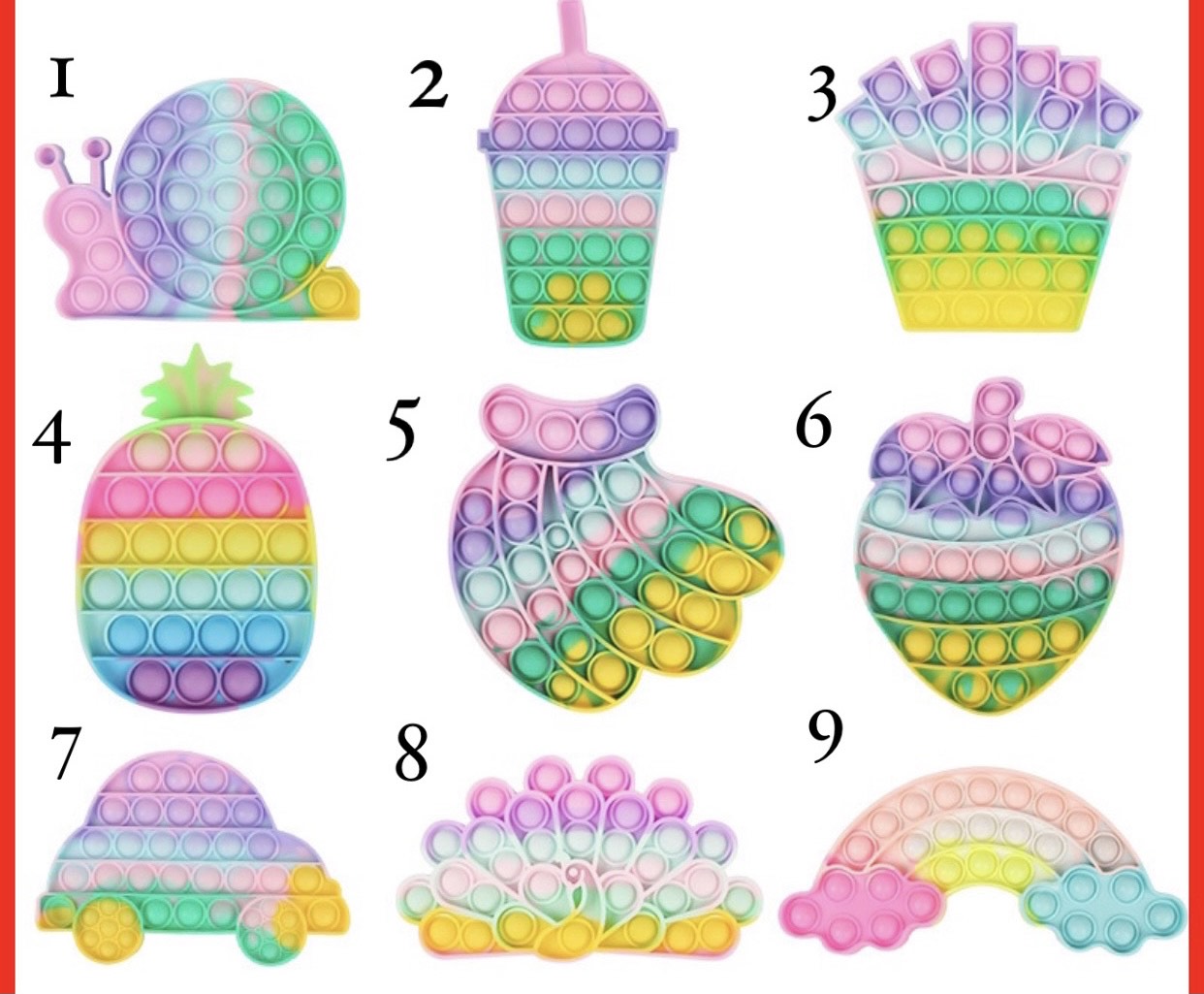 Jumbo Push Pop Fidget Sensory - Foodie World collection