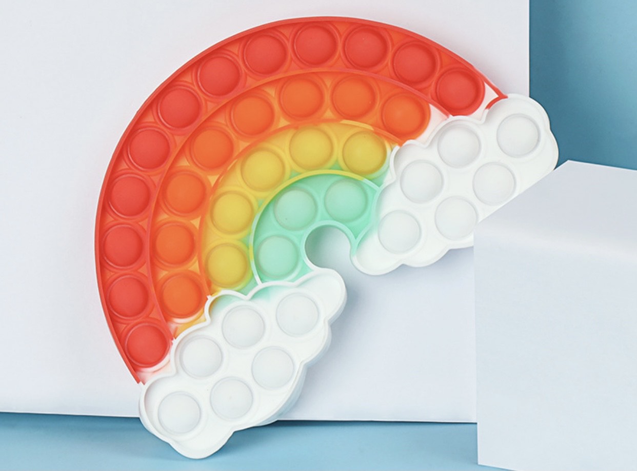 Jumbo Push Pop Fidget Sensory Toy-Cloud Rainbow Collection