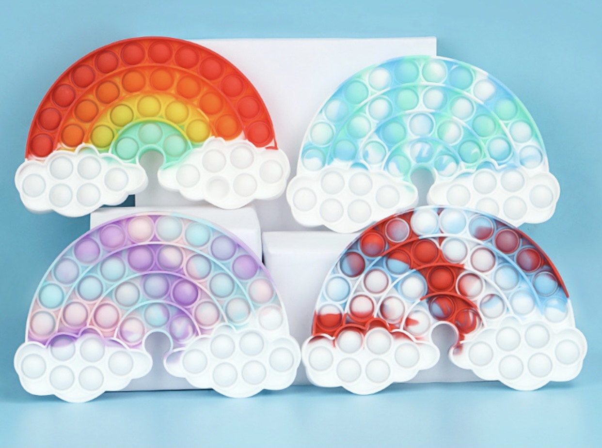 Jumbo Push Pop Fidget Sensory Toy-Cloud Rainbow Collection