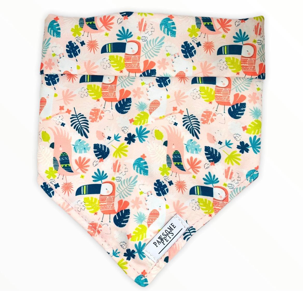 BANDANA - PINK TOUCAN - Pawsomepetsnewyork