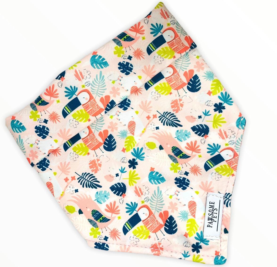 BANDANA - PINK TOUCAN - Pawsomepetsnewyork