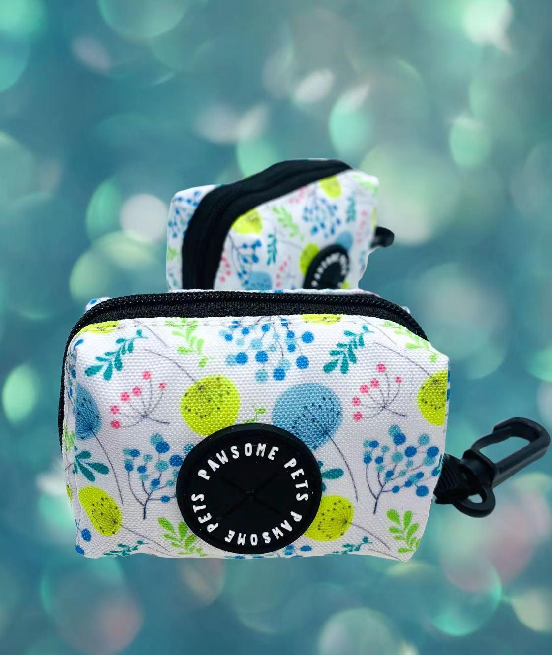 WASTE BAG HOLDER-SKY BLUE FLORAL - Pawsomepetsnewyork