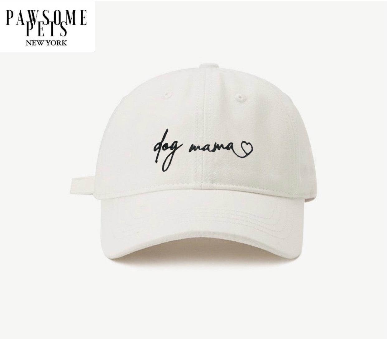 DOG MOM HAT - WHITE - Pawsomepetsnewyork