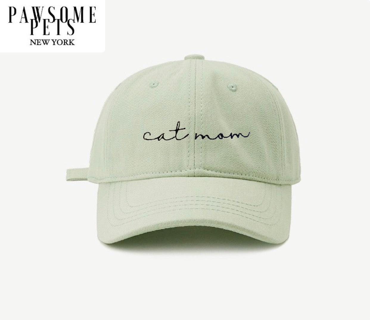 CAT MOM HAT - LIGHT GREEN BEAN - Pawsomepetsnewyork