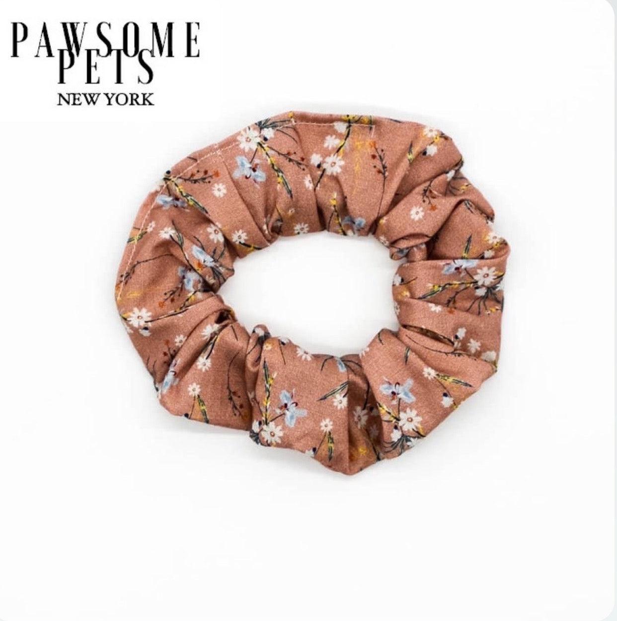 SCRUNCHIES - FLORAL PINK - Pawsomepetsnewyork