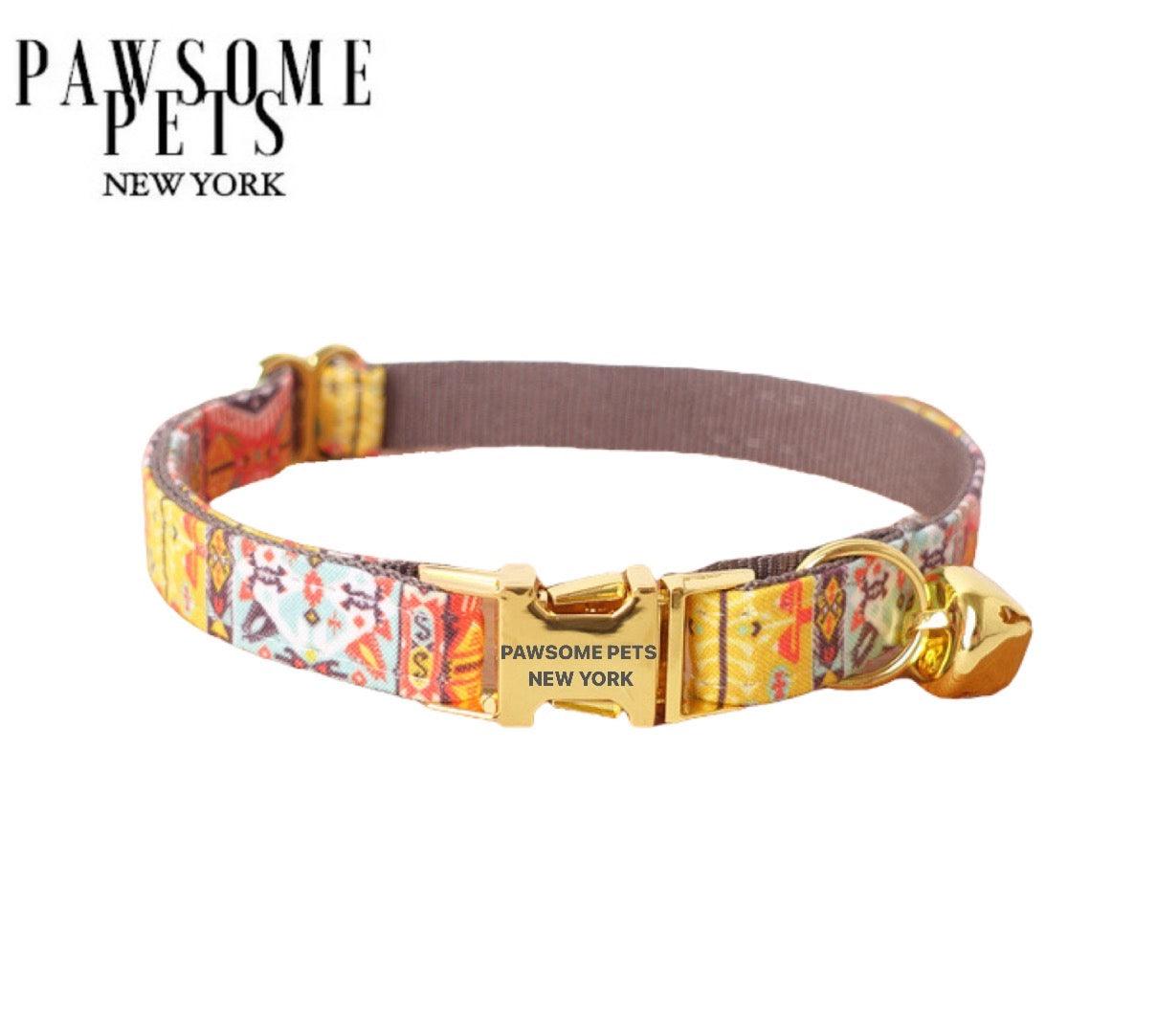 DOG & CAT COLLAR - CARAMEL BROWN - Pawsomepetsnewyork