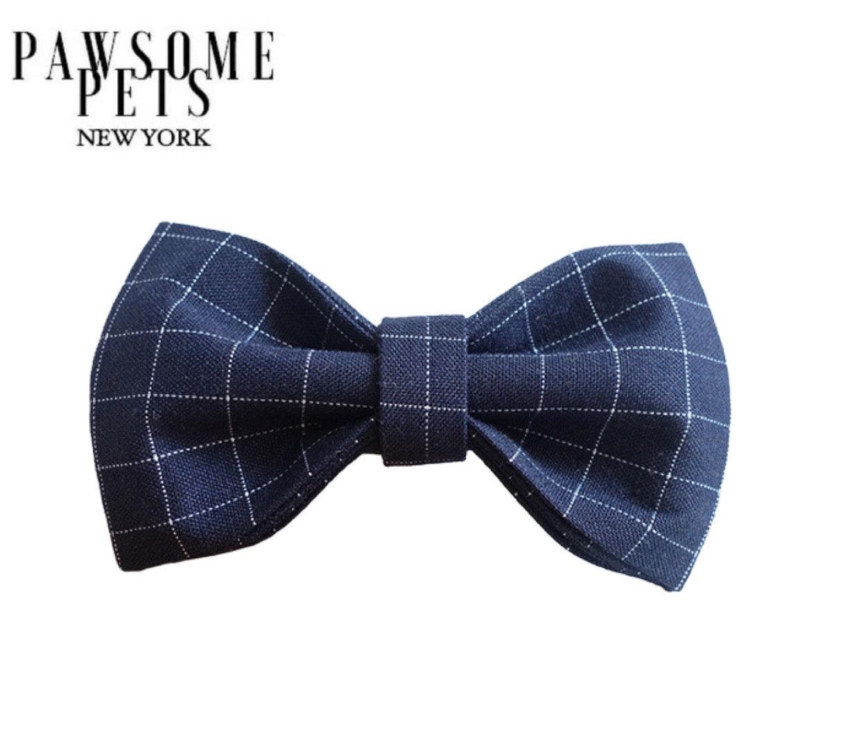 BOWTIE - A TAD OF BLUE PLAID - Pawsomepetsnewyork