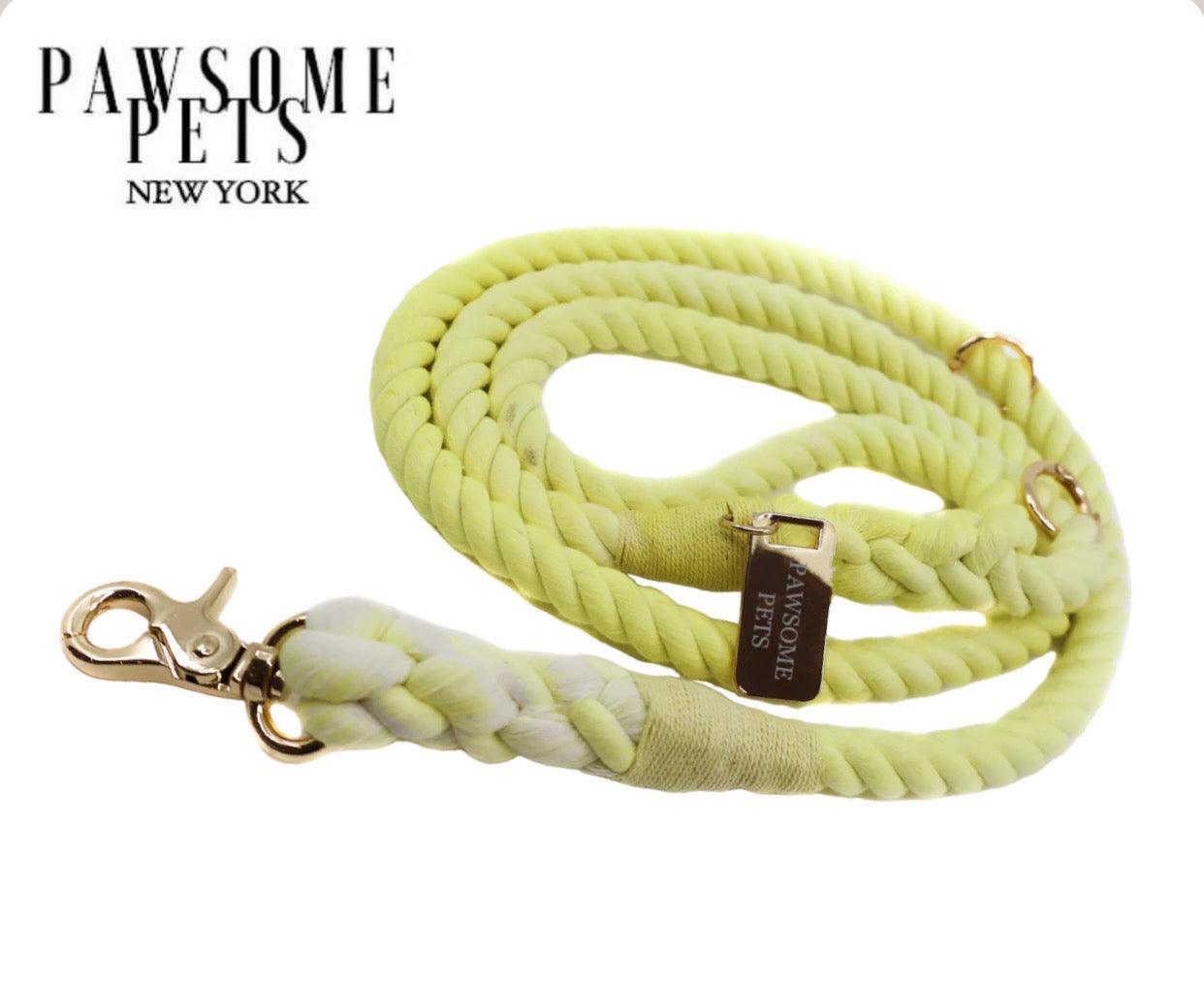 ROPE LEASH - LEMON - Pawsomepetsnewyork