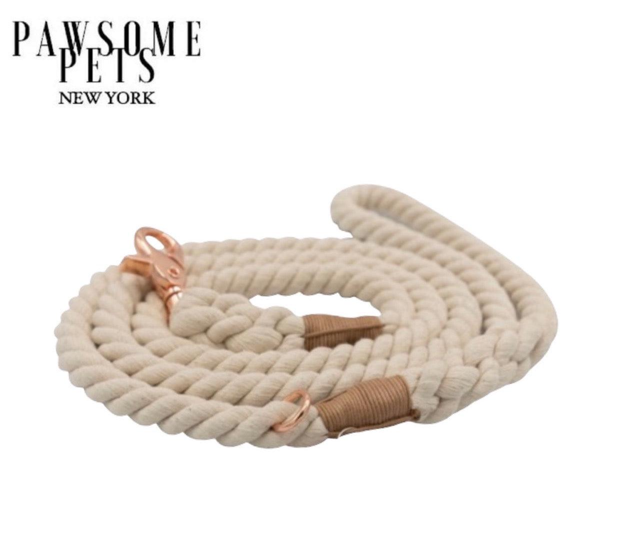 ROPE LEASH - NATURAL - Pawsomepetsnewyork