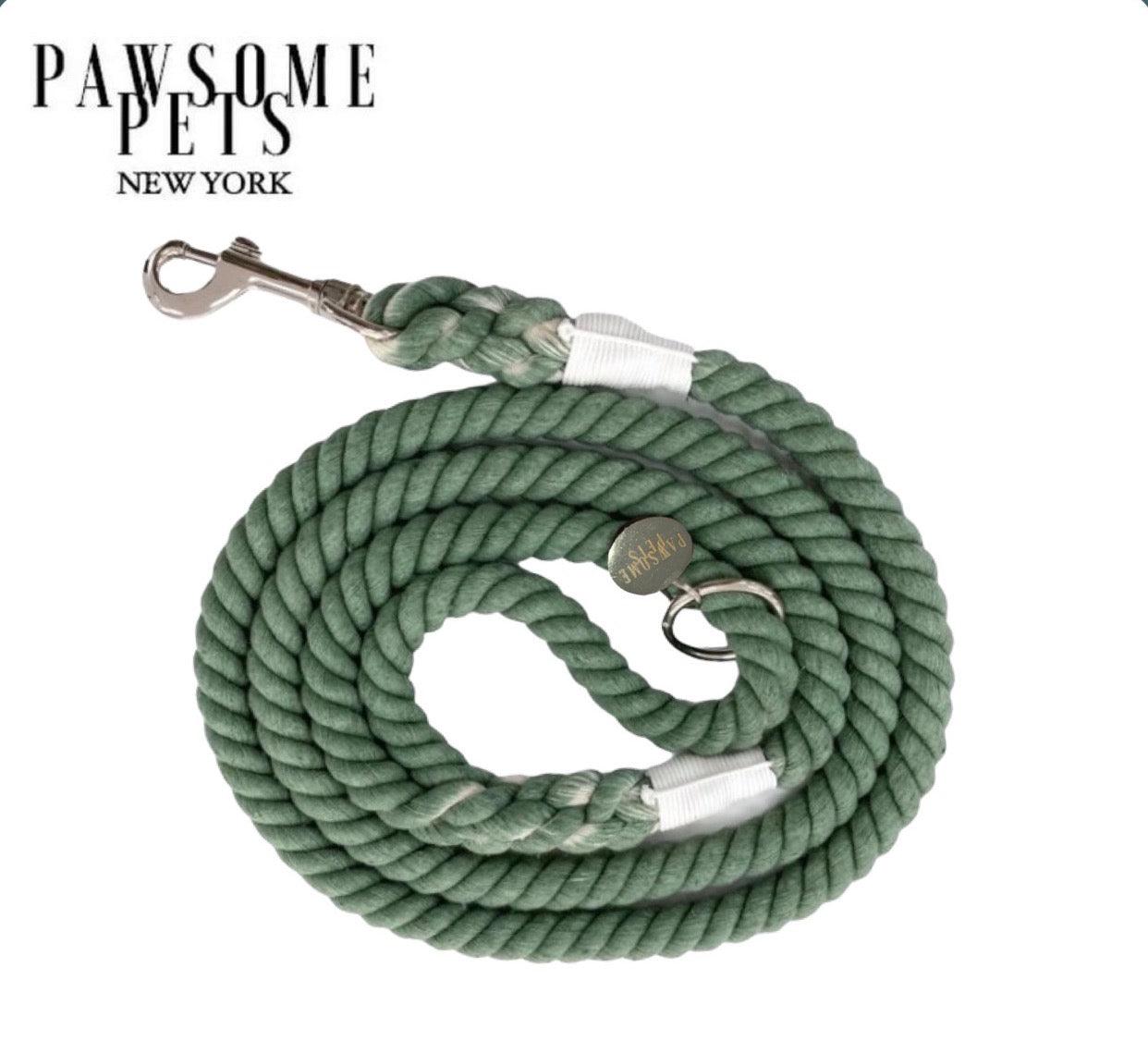 ROPE LEASH - EMERALD GREEN - Pawsomepetsnewyork