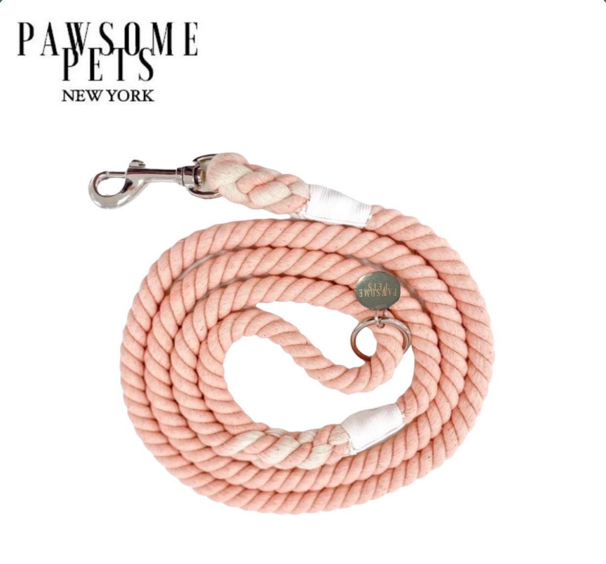ROPE LEASH - LIGHT CORAL PINK - Pawsomepetsnewyork