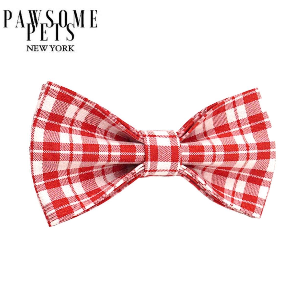 BOWTIE - RED STRIPE - Pawsomepetsnewyork