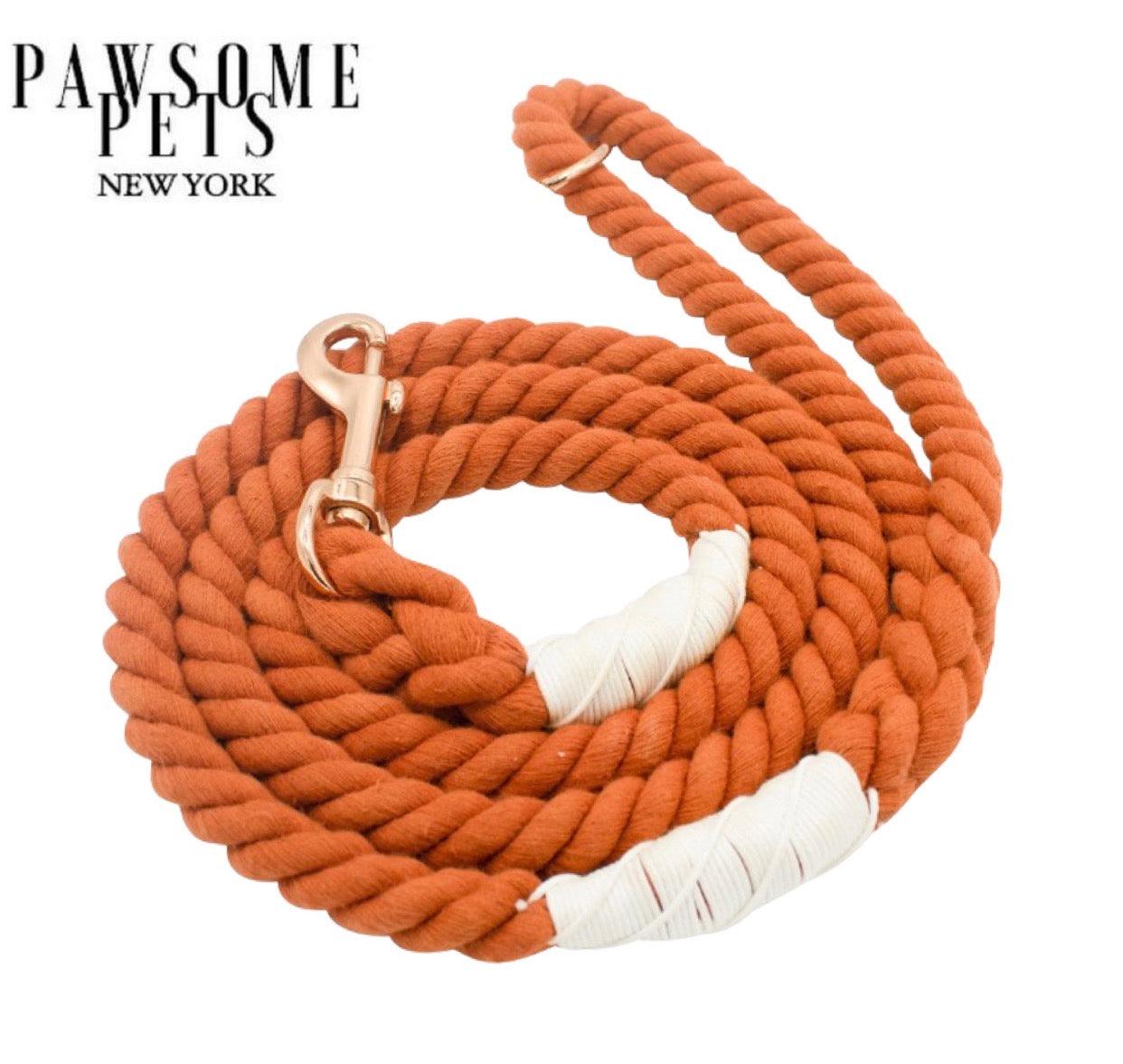 ROPE LEASH - PUMPKIN SPICE - Pawsomepetsnewyork
