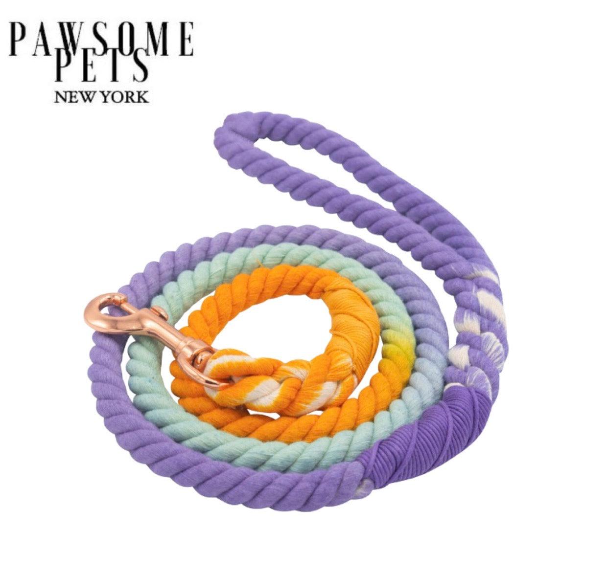 ROPE LEASH - PANSY - Pawsomepetsnewyork