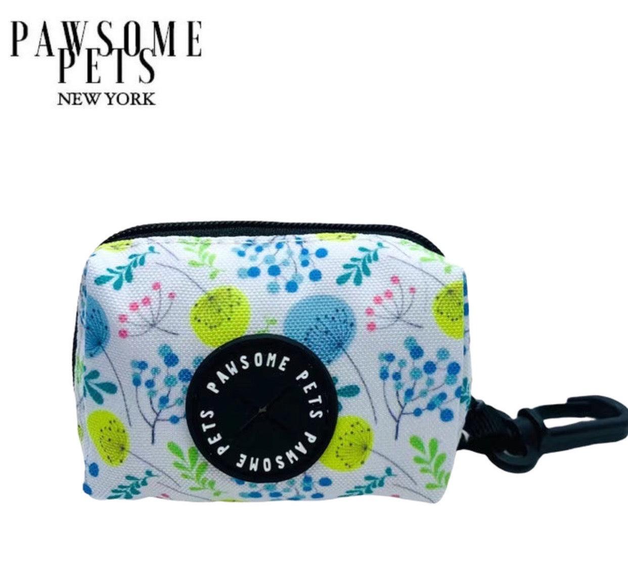 WASTE BAG HOLDER-SKY BLUE FLORAL - Pawsomepetsnewyork