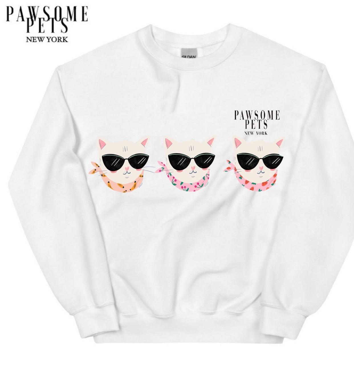 SWEATSHIRT - COOL CATS(MIDDLE) - Pawsomepetsnewyork