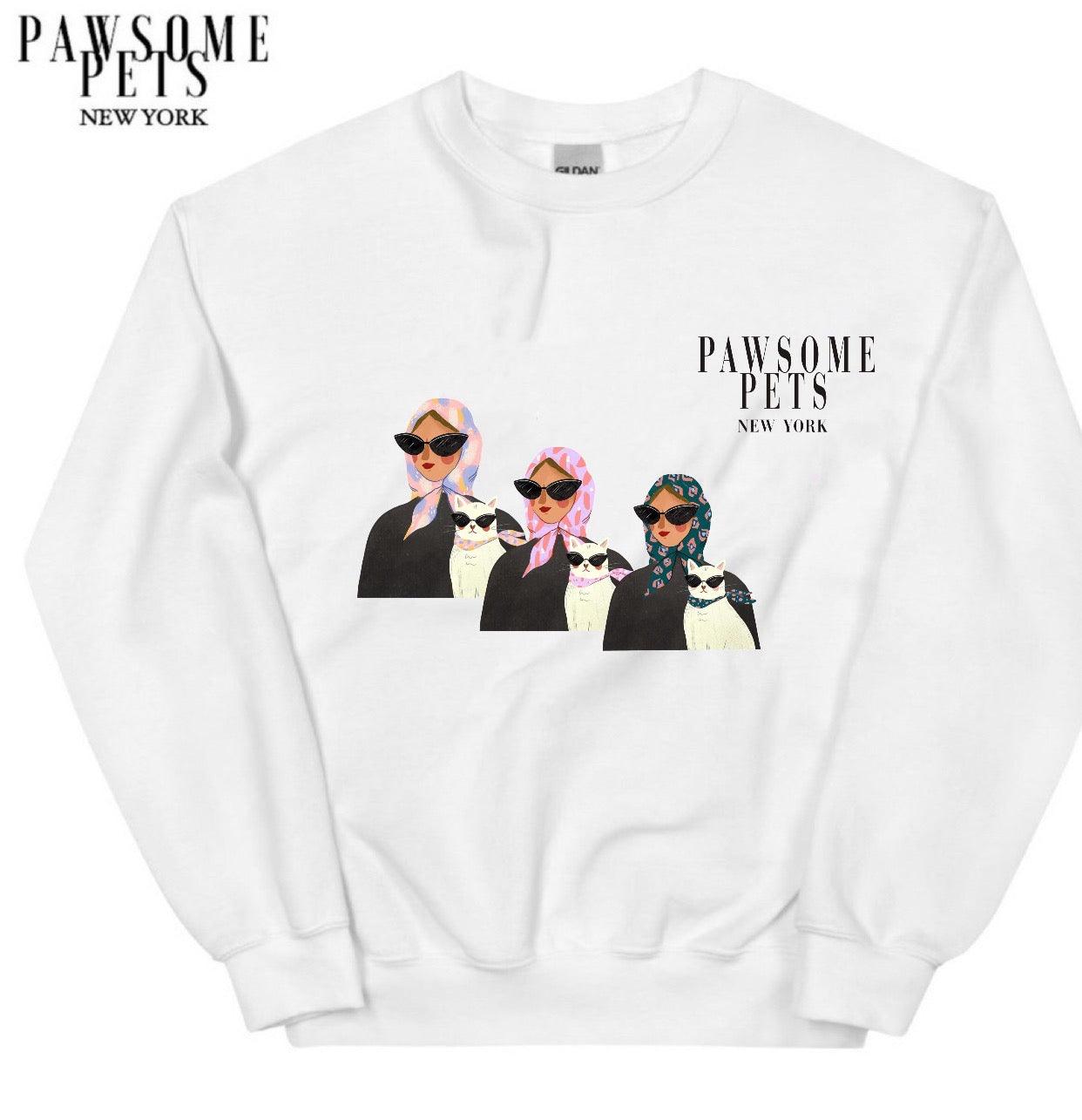 SWEATSHIRT - FASHION WITH CAT - Pawsomepetsnewyork