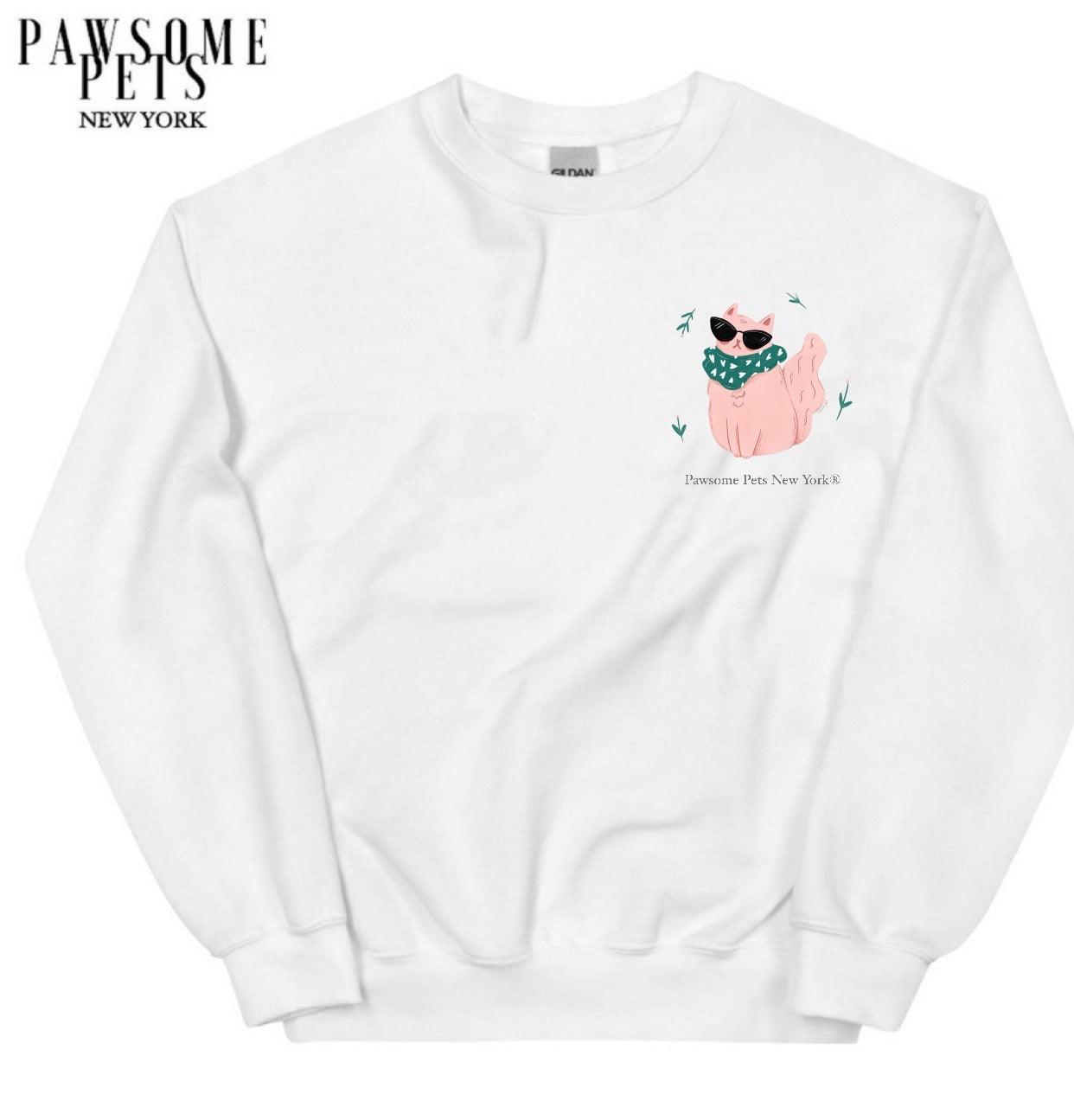 SWEATSHIRT - JOYFUL CAT(UPPER RIGHT) - Pawsomepetsnewyork