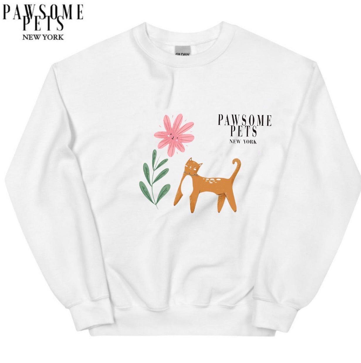 SWEATSHIRT - ORANGE CAT(UPPER RIGHT) - Pawsomepetsnewyork