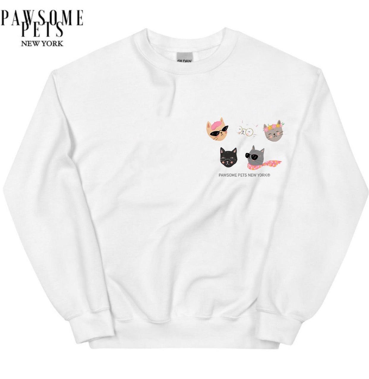 SWEATSHIRT - CATS PARTY(UPPER RIGHT) - Pawsomepetsnewyork