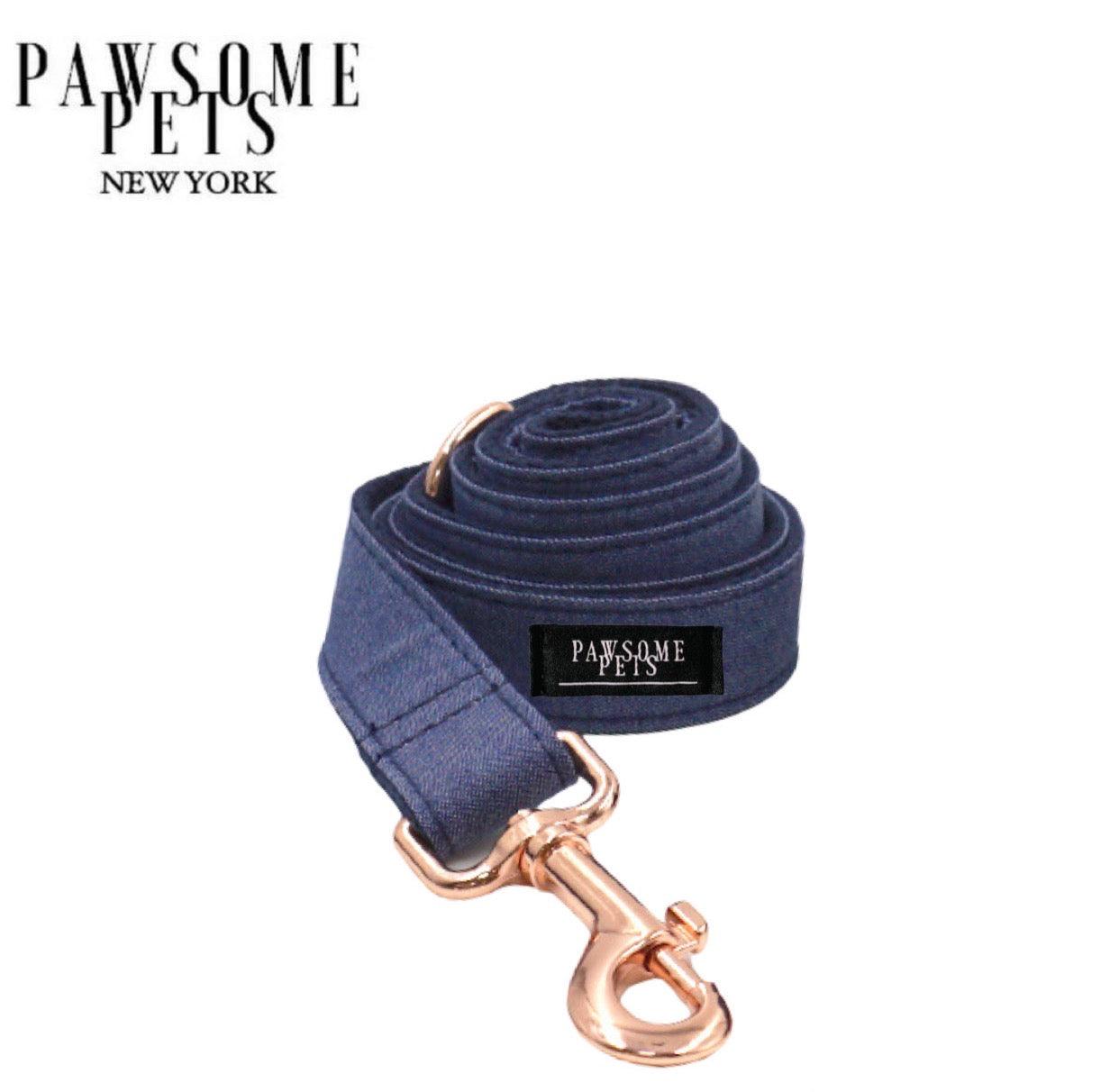 LEASH - JEANS DARK BLUE - Pawsomepetsnewyork