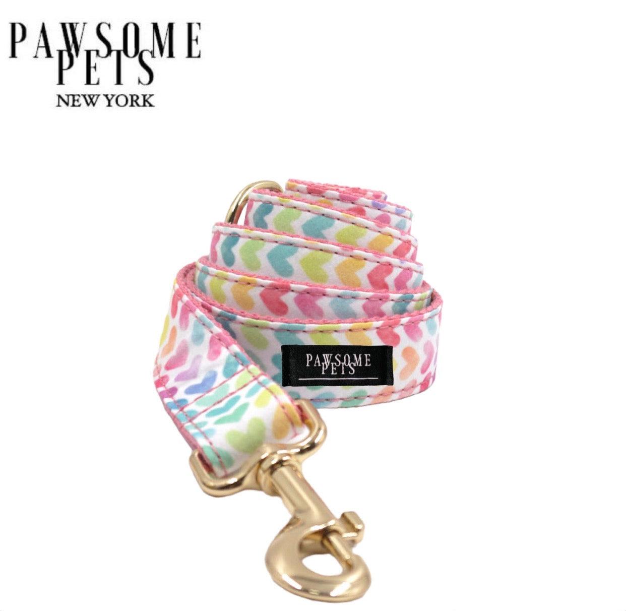 LEASH -  RAINBOW - PINK - GOLD - Pawsomepetsnewyork