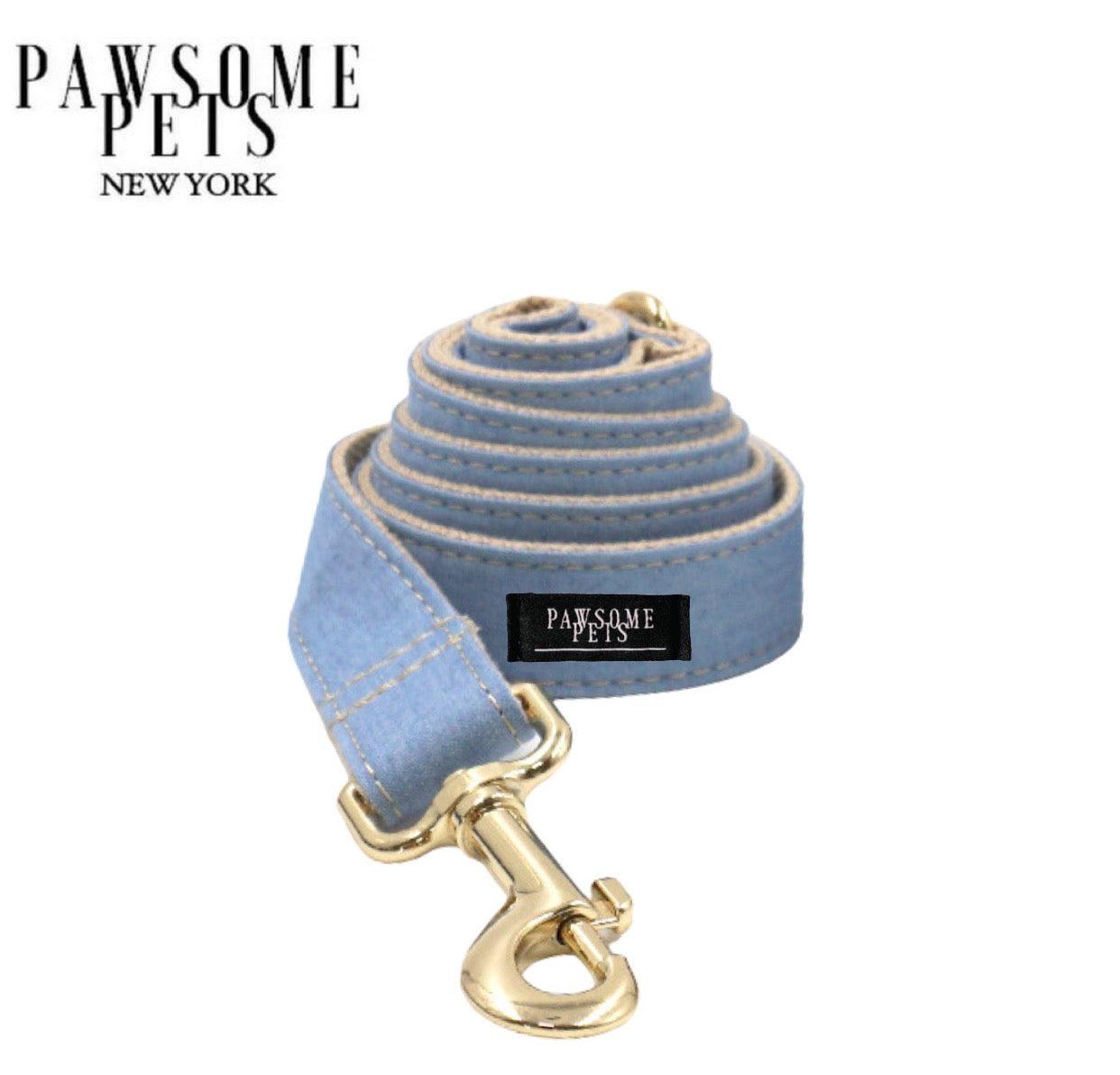 LEASH - JEANS LIGHT BLUE - Pawsomepetsnewyork