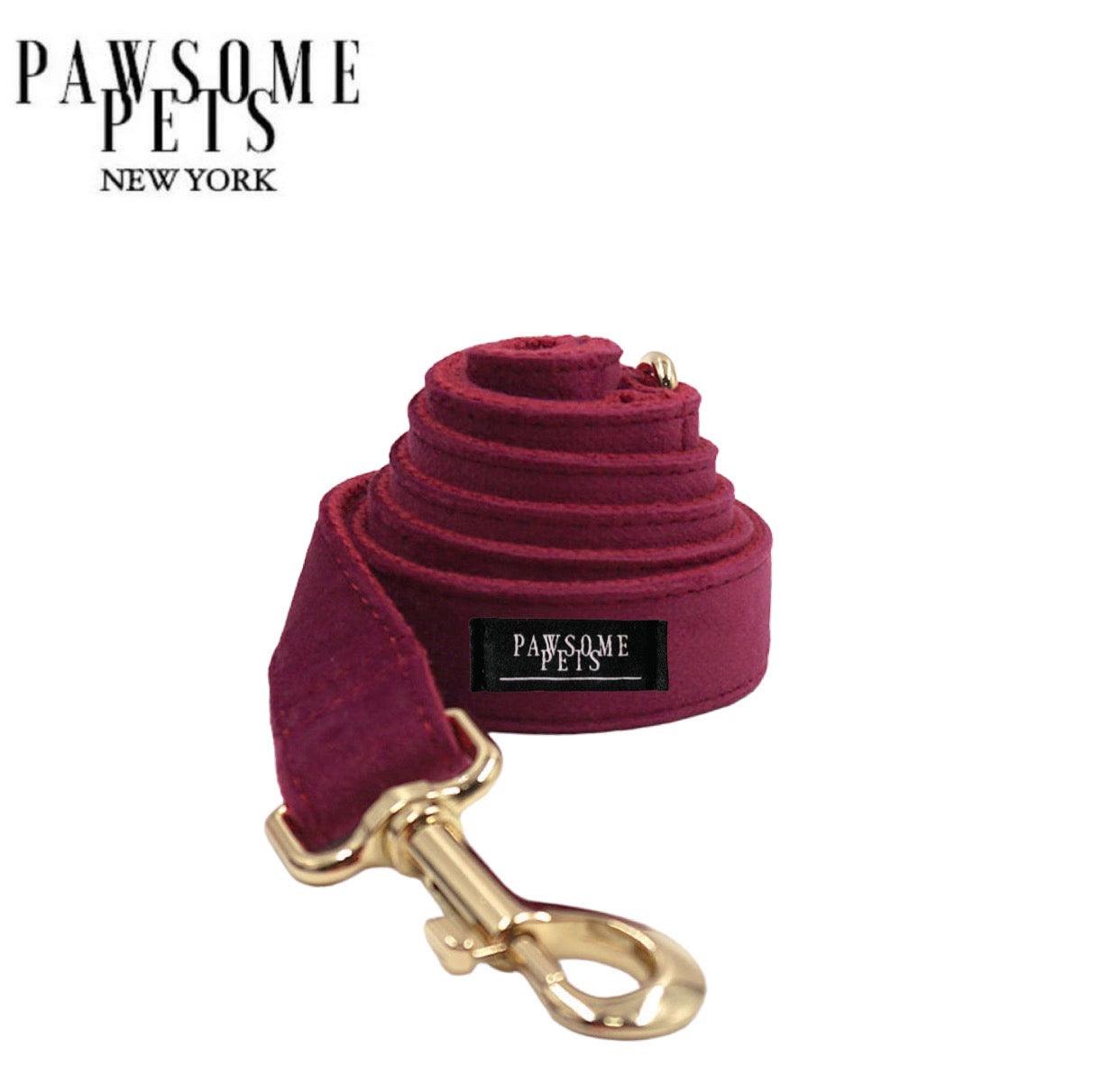 LEASH - BURGUNDY - Pawsomepetsnewyork