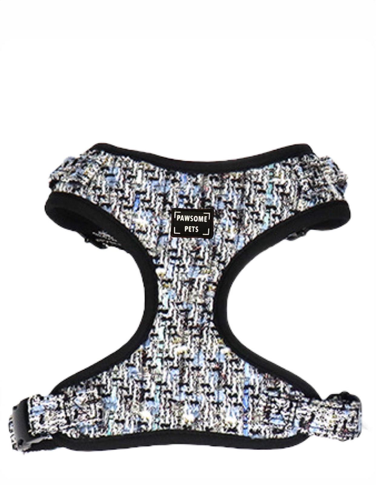 ADJUSTABLE HARNESS - ROYAL BLACK - Pawsomepetsnewyork