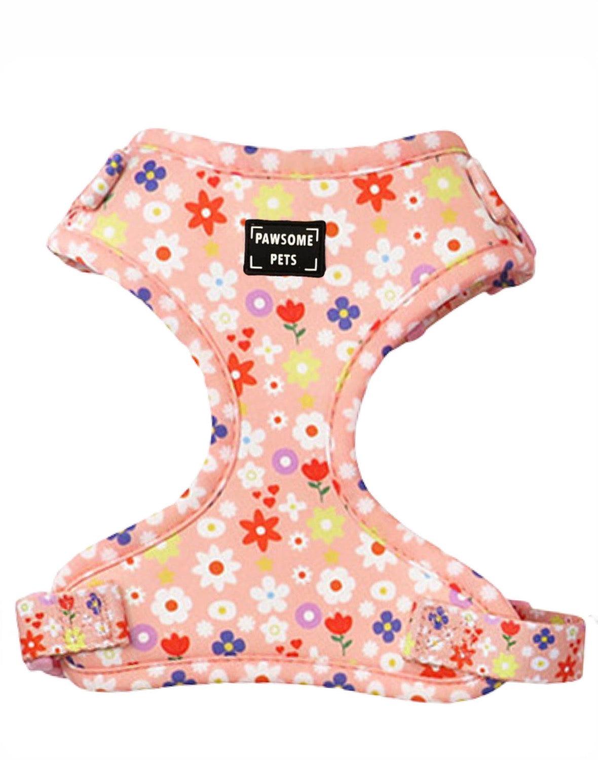 ADJUSTABLE HARNESS - FLOWERS GARDEN - Pawsomepetsnewyork