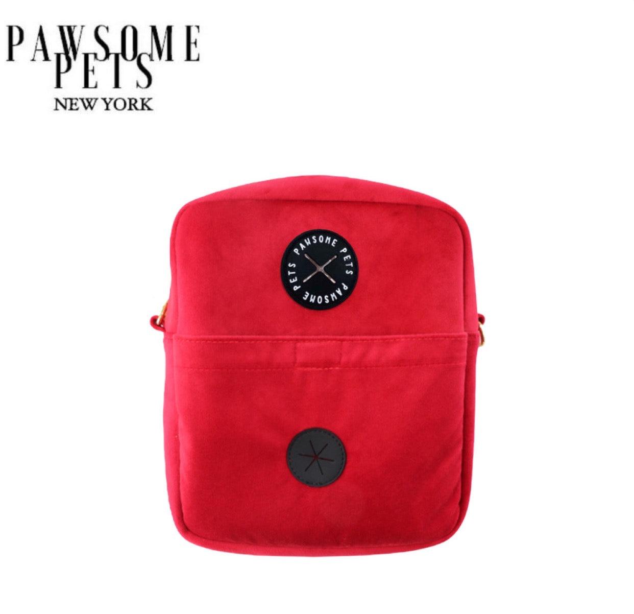 CROSSBODY TREAT BAG - RED - Pawsomepetsnewyork