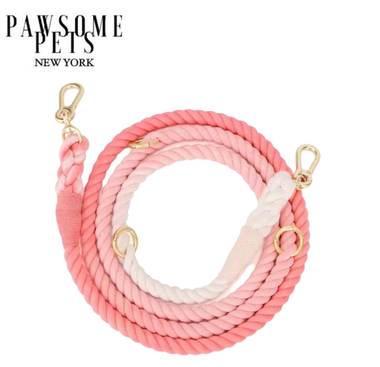 Rose Pink Rope Dog Leash - All Weather