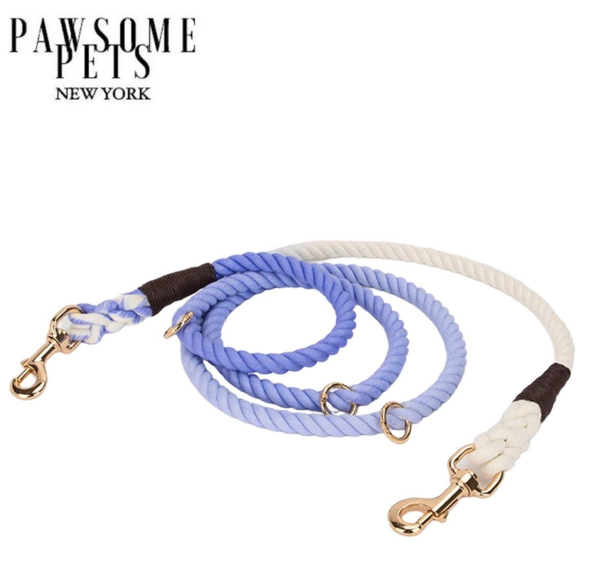 HANDS FREE DOG ROPE LEASH - OMBRE LIGHT PURPLE - Pawsomepetsnewyork