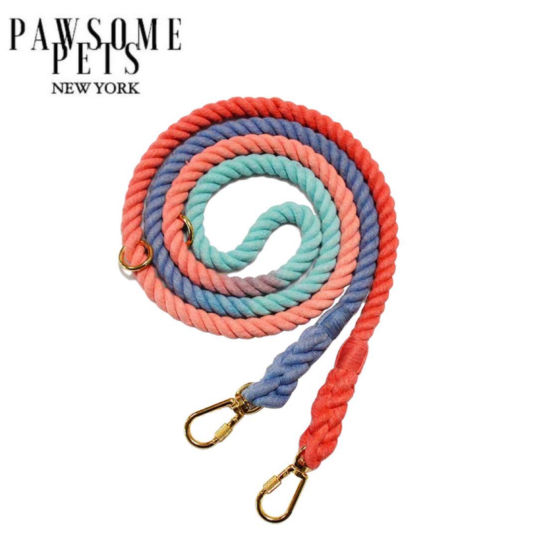 HANDS FREE DOG ROPE LEASH - PLUM - Pawsomepetsnewyork