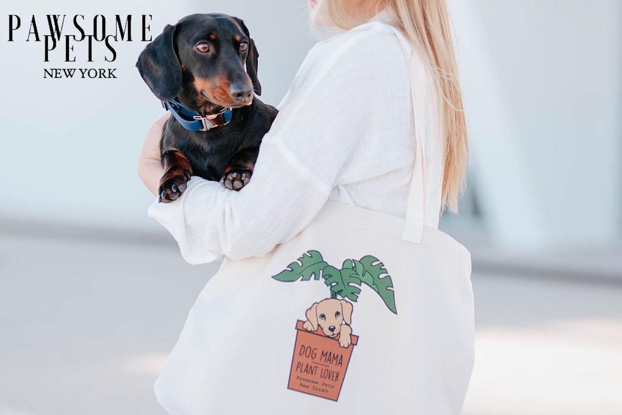 TOTE BAG - DOG MAMA PLANT LOVERS - Pawsomepetsnewyork