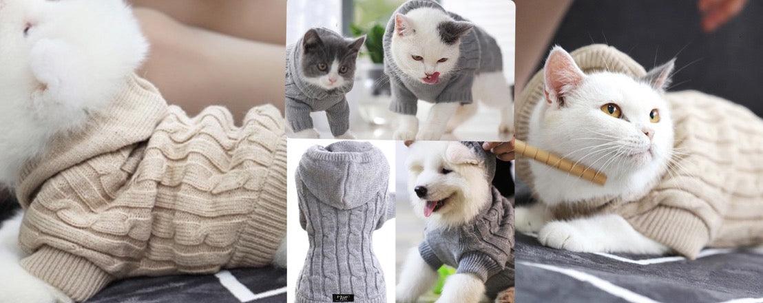 DOG AND CAT CABLE KNIT SWEATER - Pawsomepetsnewyork
