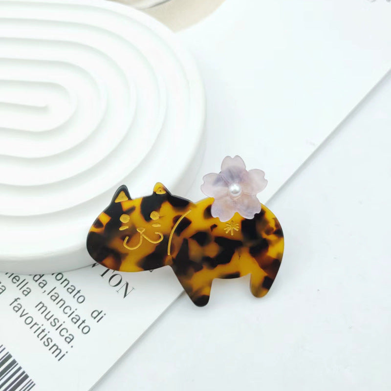 PAWSOME PETS NEW YORK Hand-painted Floral Cat Hair Clip all colors | Eco-Friendly