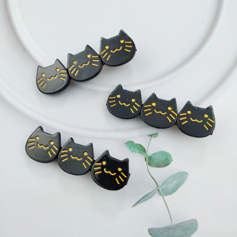 PAWSOME PETS NEW YORK Hand-painted Three Cats Together Hair Clip all colors | Eco-Friendly