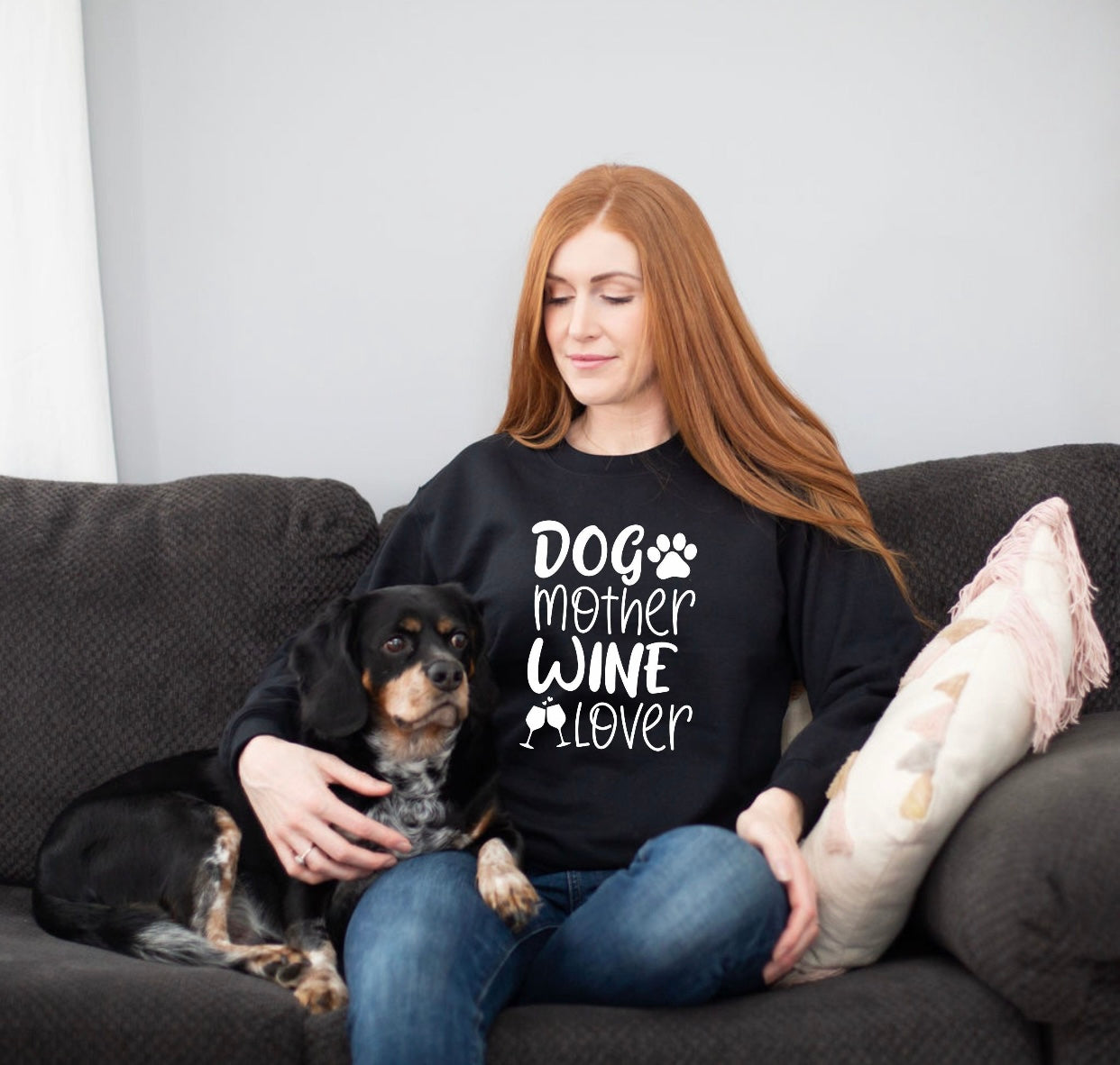 Dogs Mother Wine Lover Sweater - Fur Mama Sweatshirt Gift For Dog Lover Dog Mom Shirt - Dog Mom Sweater - Dog Mom Gift - Dog Lover